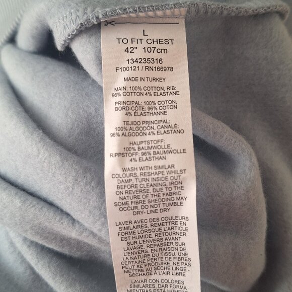 Light grey-blue Men's hoodie with dragon-printed back, NWOT, Size Large - Picture 6 of 6